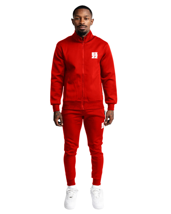 Bizz Track Jacket in Red/White