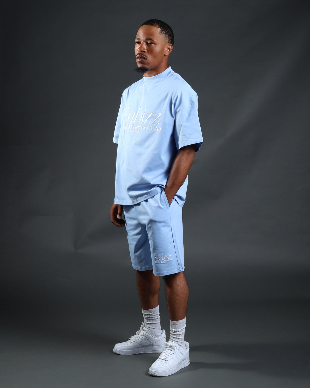 Prestige Tee in Babyblue/White
