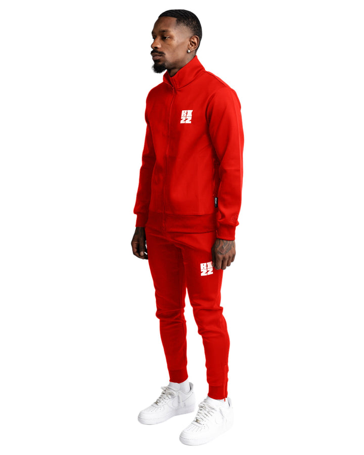 Bizz Track Jacket in Red/White