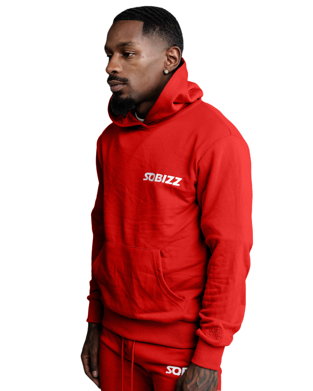 Essential Hoodie in Red/White