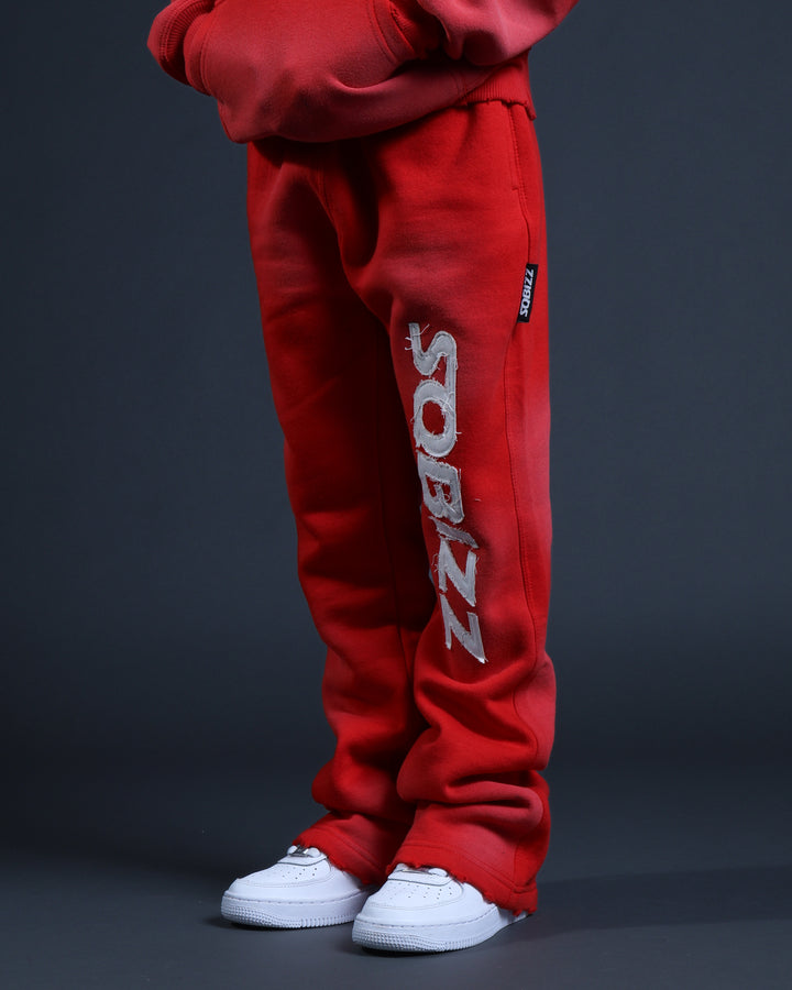 Kids Summit Sweatpants in Red/White