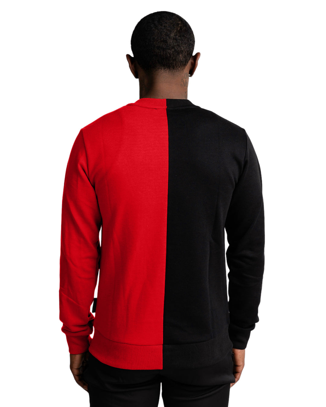 Split Sweater in Black/Red