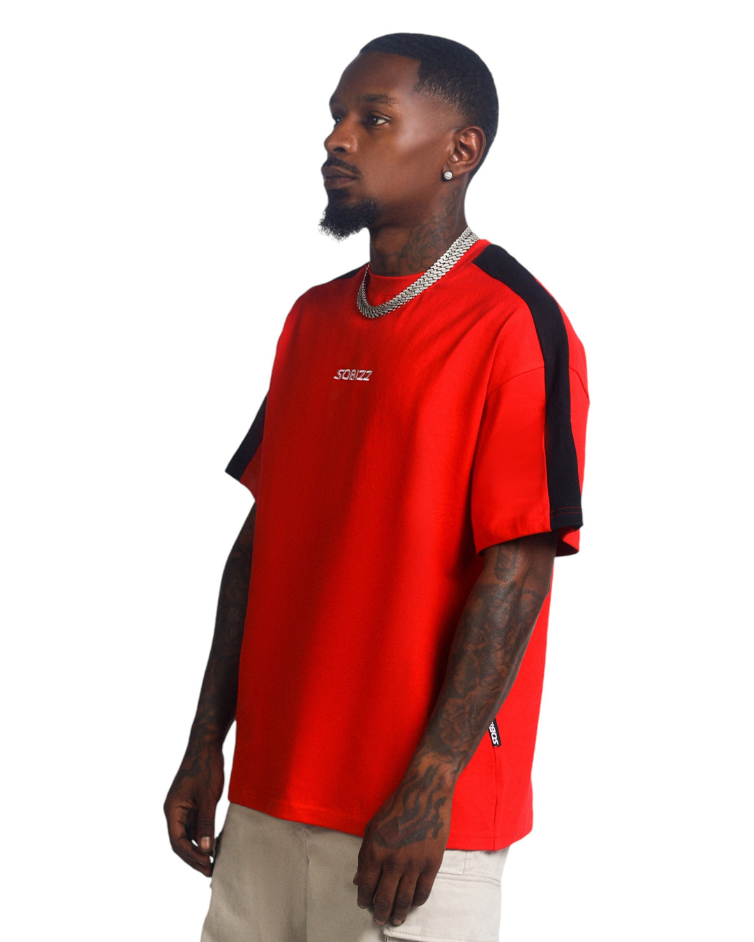 Dash Tee in Red/Black/White