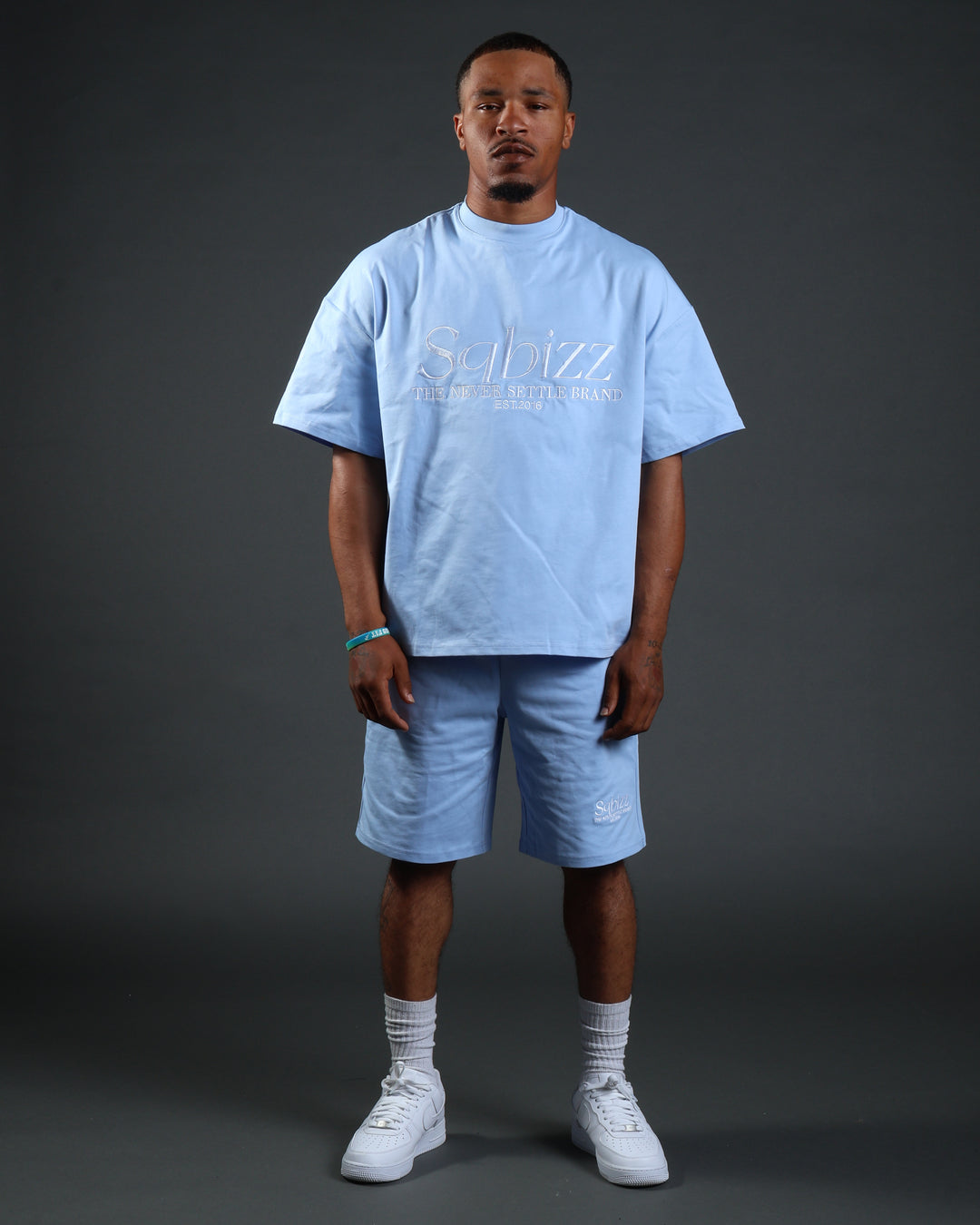 Prestige Tee in Babyblue/White