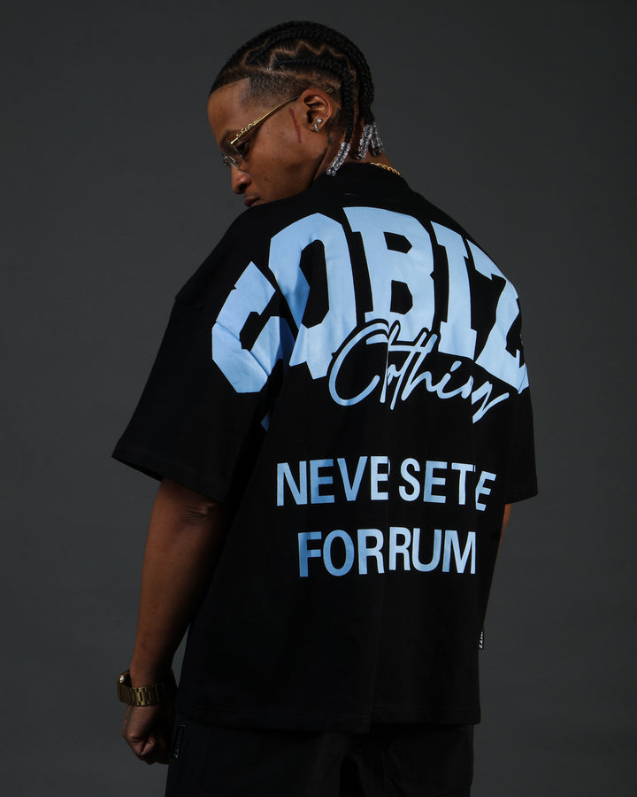 Motto Tee - Black/Babyblue
