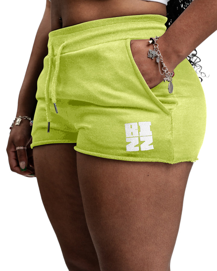 Women Bizz Shorts in Light Green/White