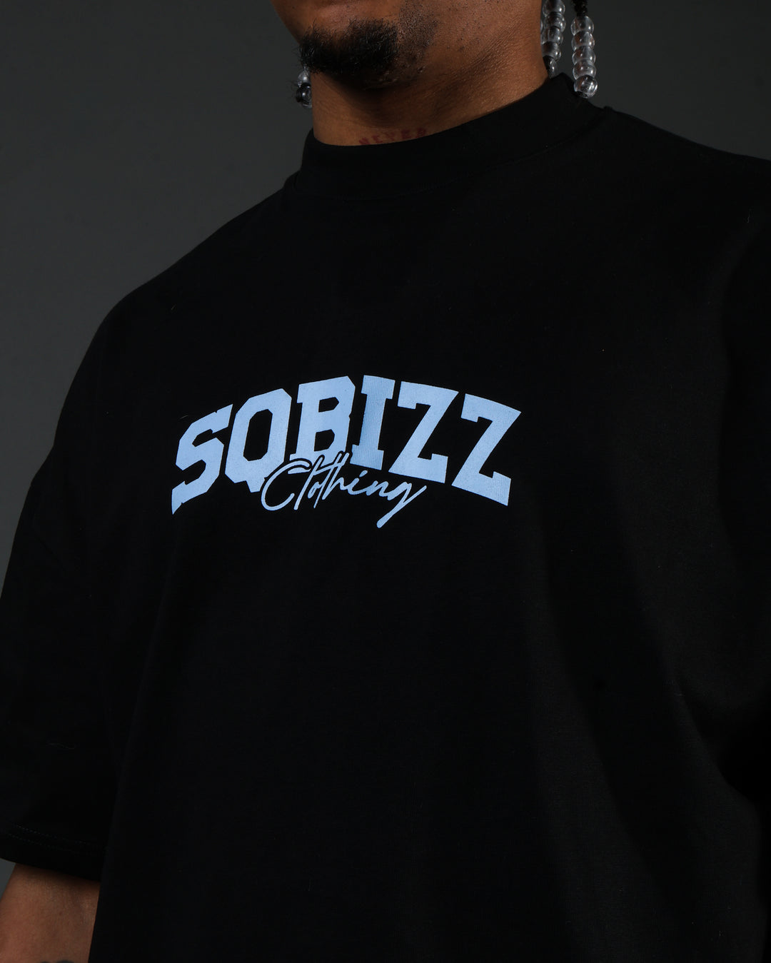 Motto Tee - Black/Babyblue