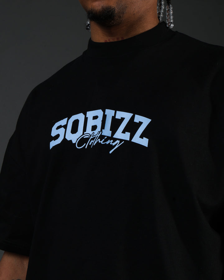 Motto Tee - Black/Babyblue