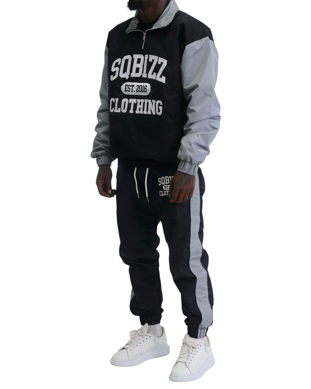 Club Windbreaker Set in Black/Grey/White