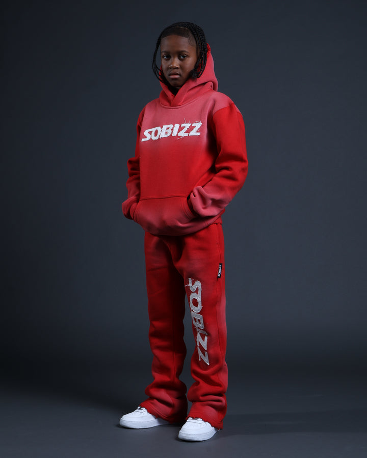 Kids Summit Sweatpants in Red/White