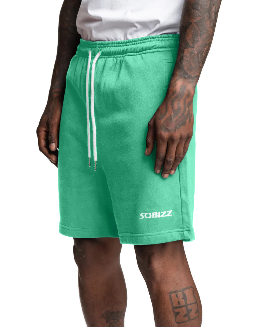 Centre Shorts in Mint Green/White