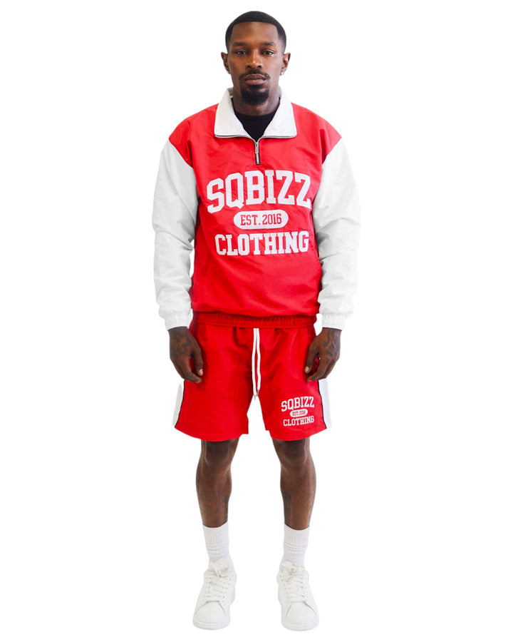 Club Windbreaker Set in Red/White