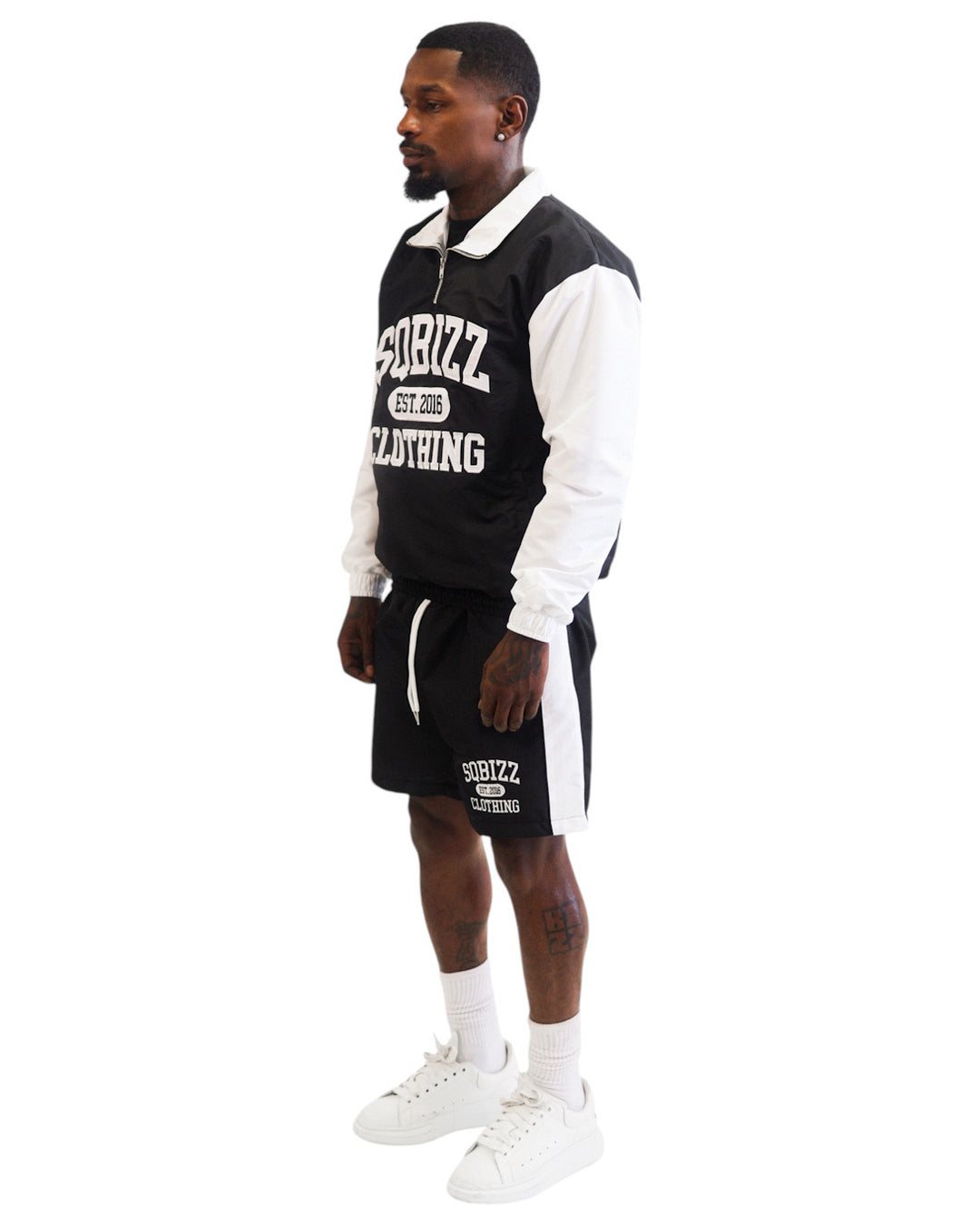 Club Windbreaker Set in Black/White