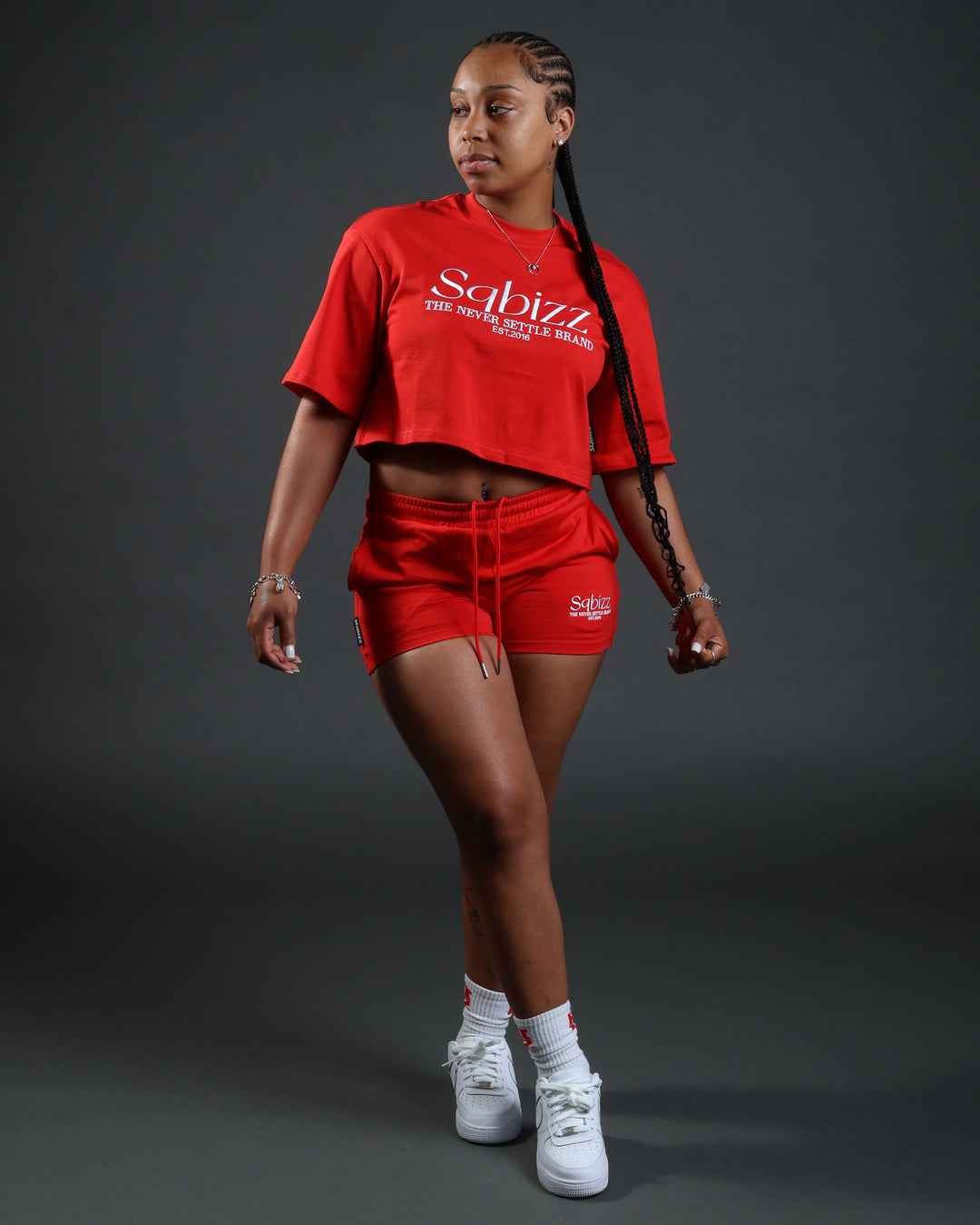 Women Prestige Tee in Red/White