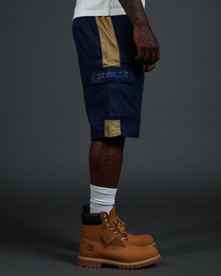 V2 Hussle Shorts in Navy/Khaki