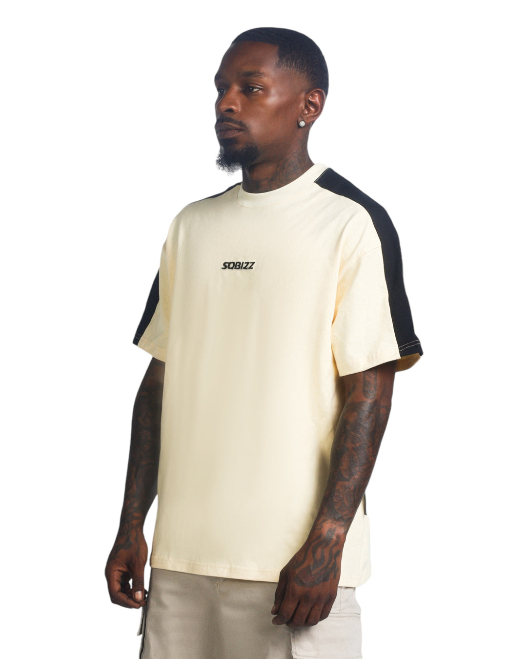 Dash Tee in Cream/Black