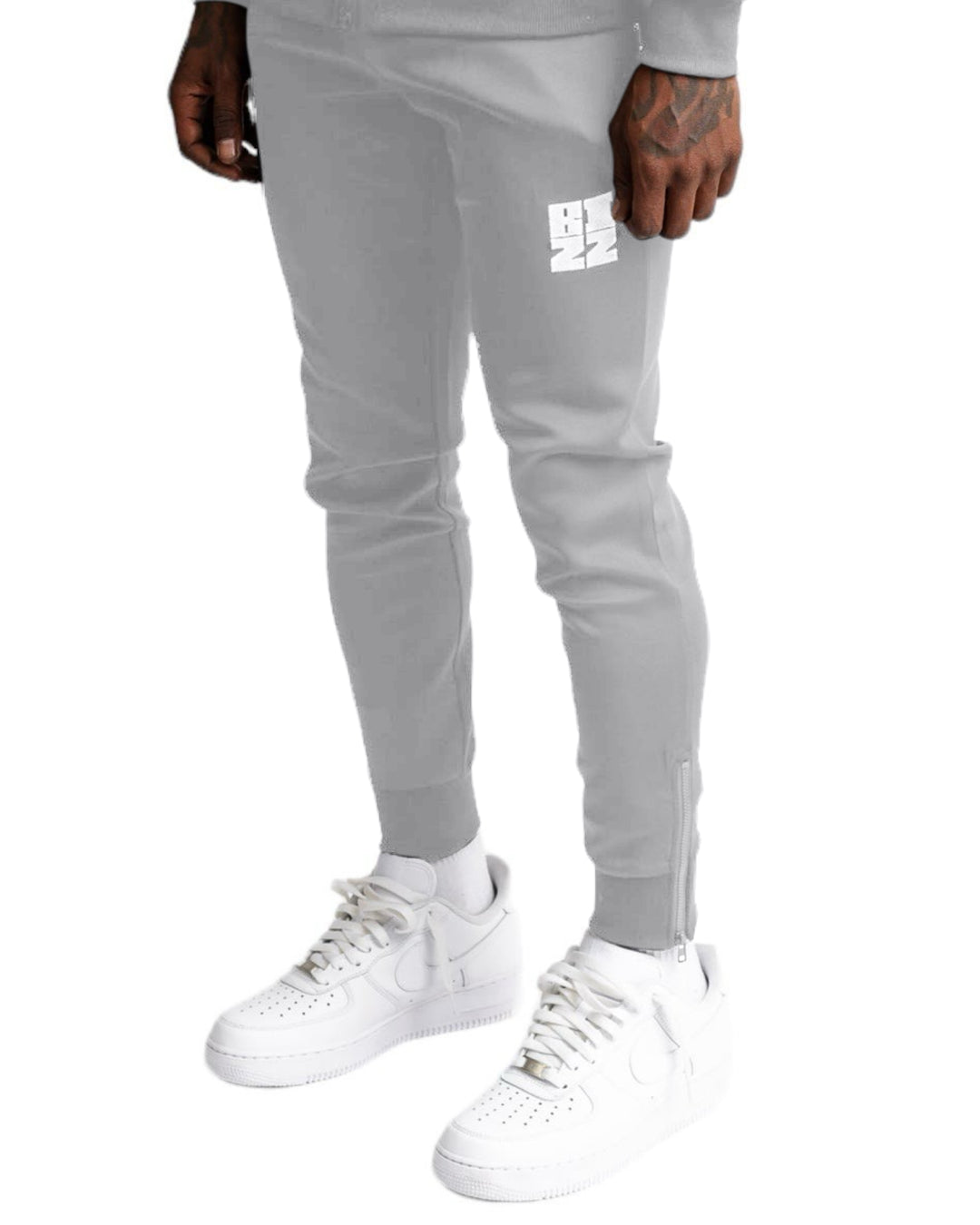 Bizz Track Pants in Grey/White