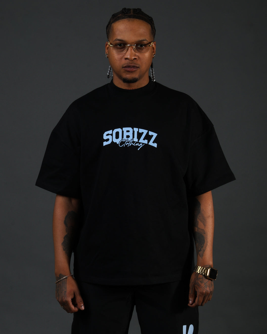Motto Tee - Black/Babyblue