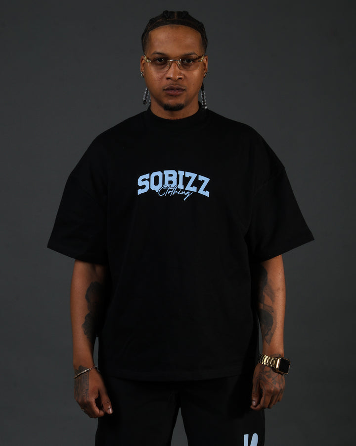 Motto Tee - Black/Babyblue