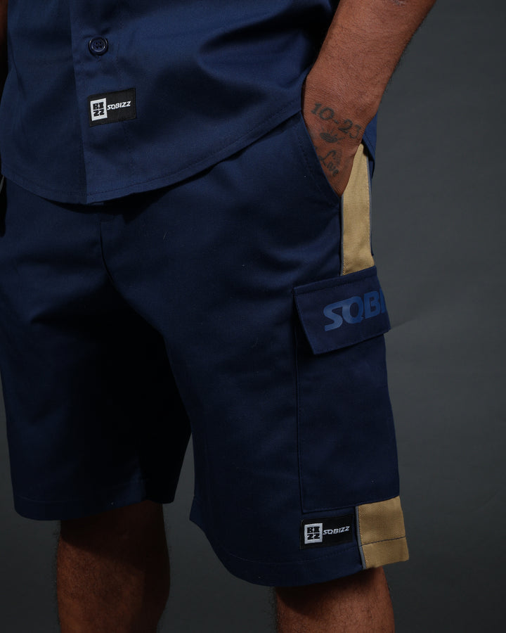 V2 Hussle Shorts in Navy/Khaki