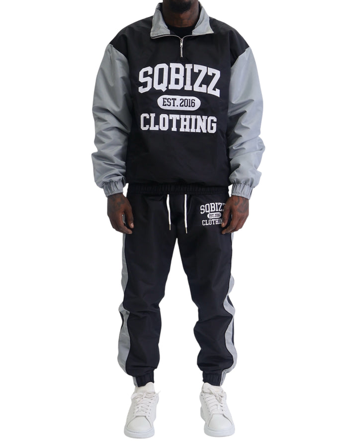 Club Windbreaker Set in Black/Grey/White