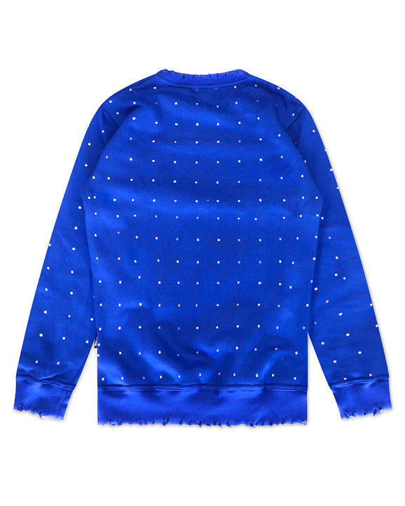 Stud Sweater in Royal/White