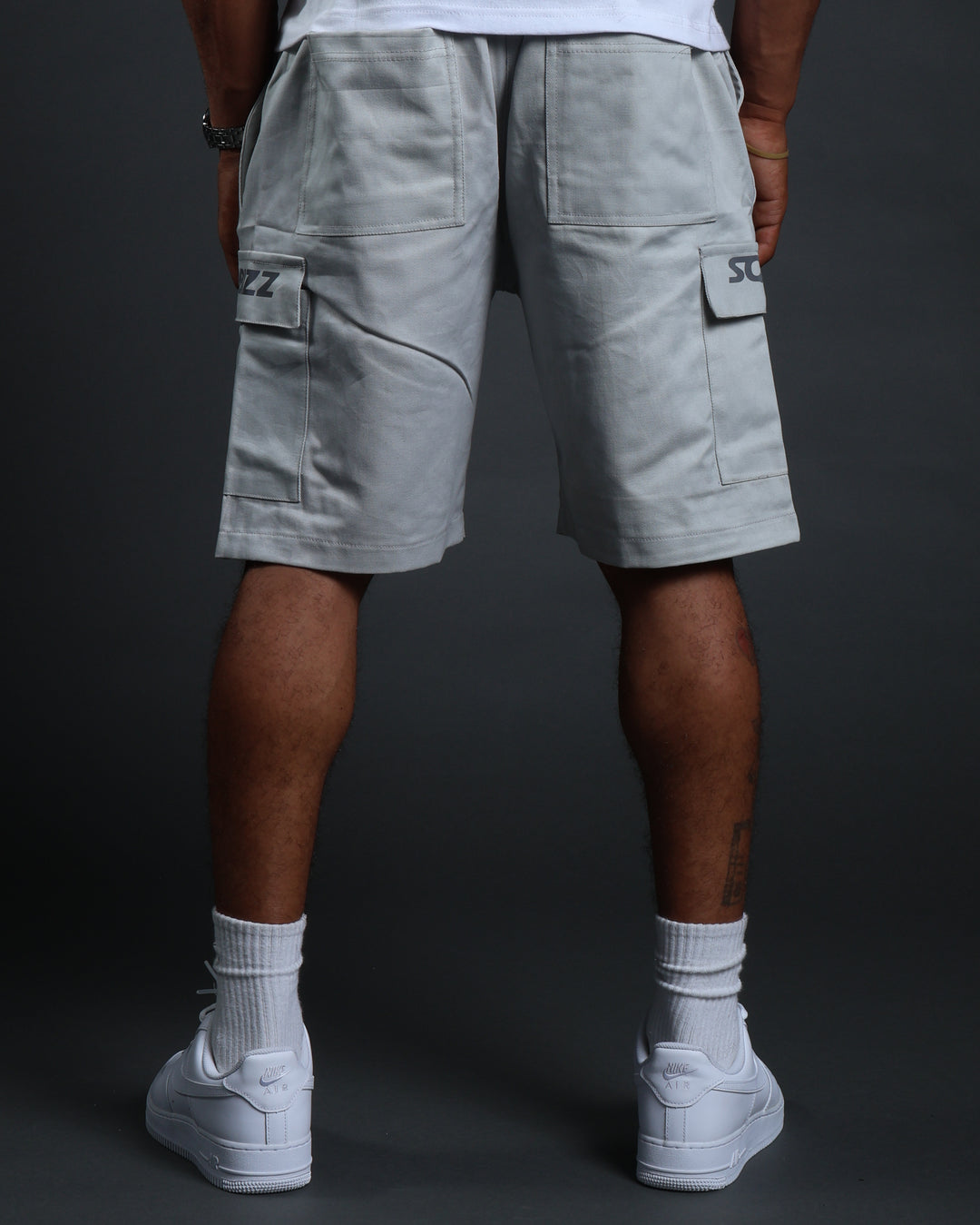 Hussle Work Shorts in Grey