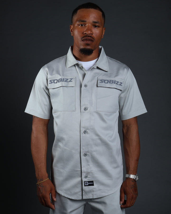 Hussle Work Shirt in Grey