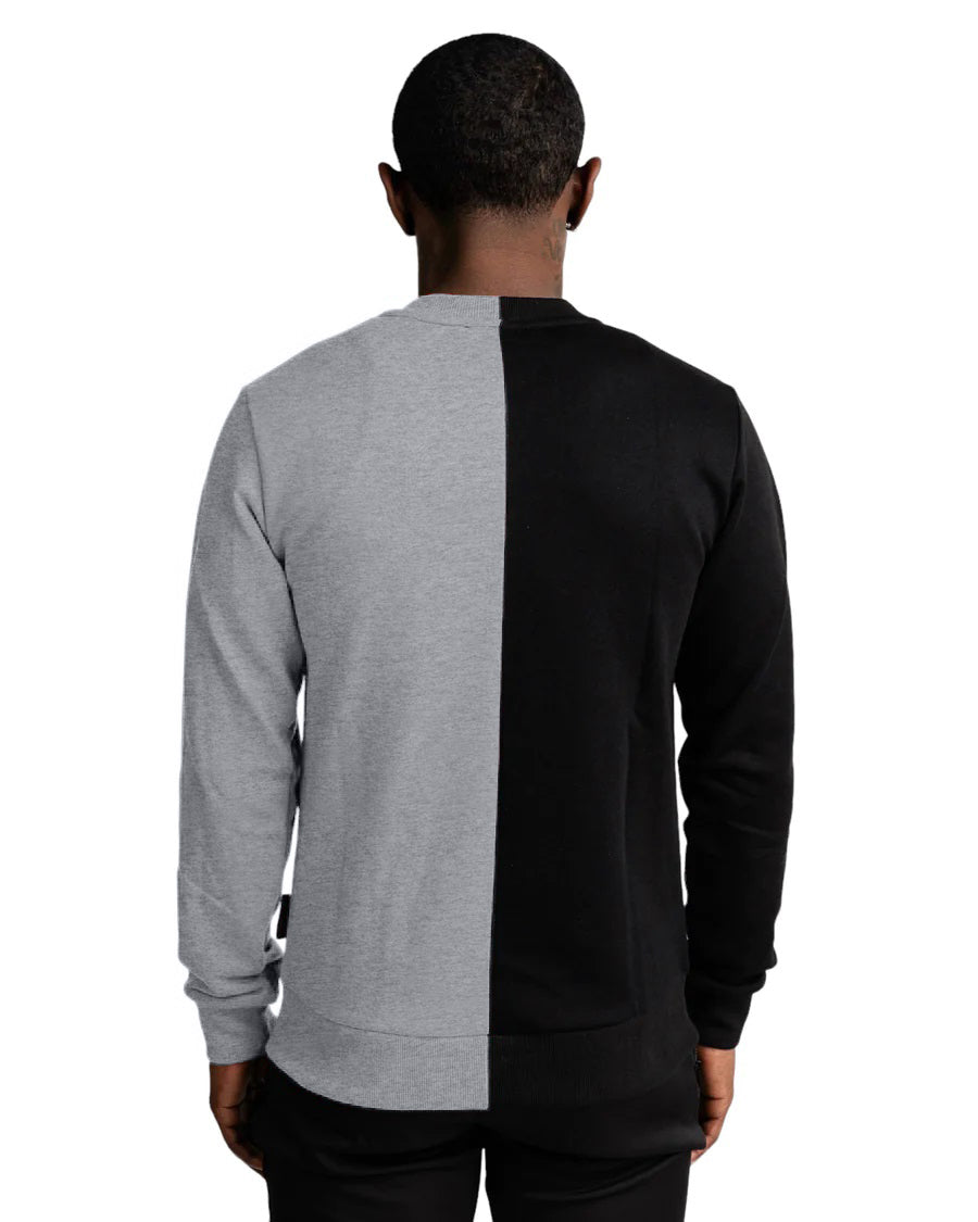 Split Sweater in Black/Grey