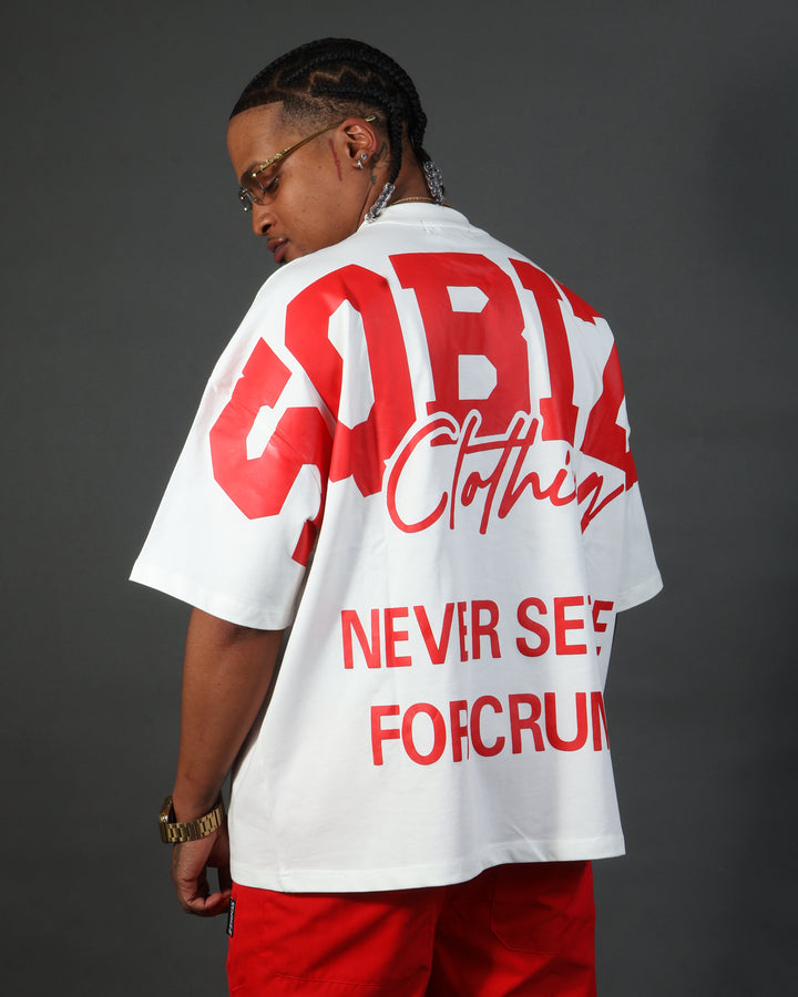 Motto Tee - White/Red