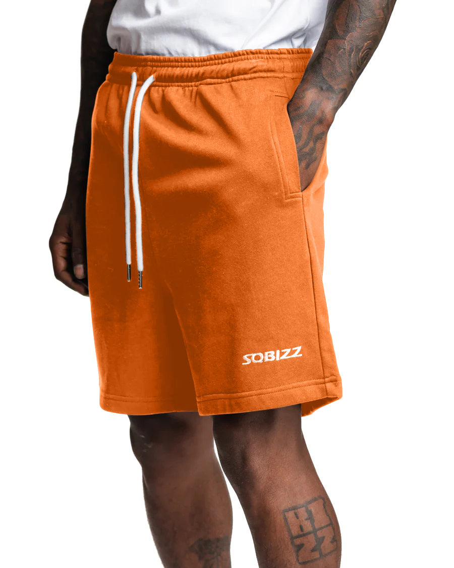 Centre Shorts in Orange/White