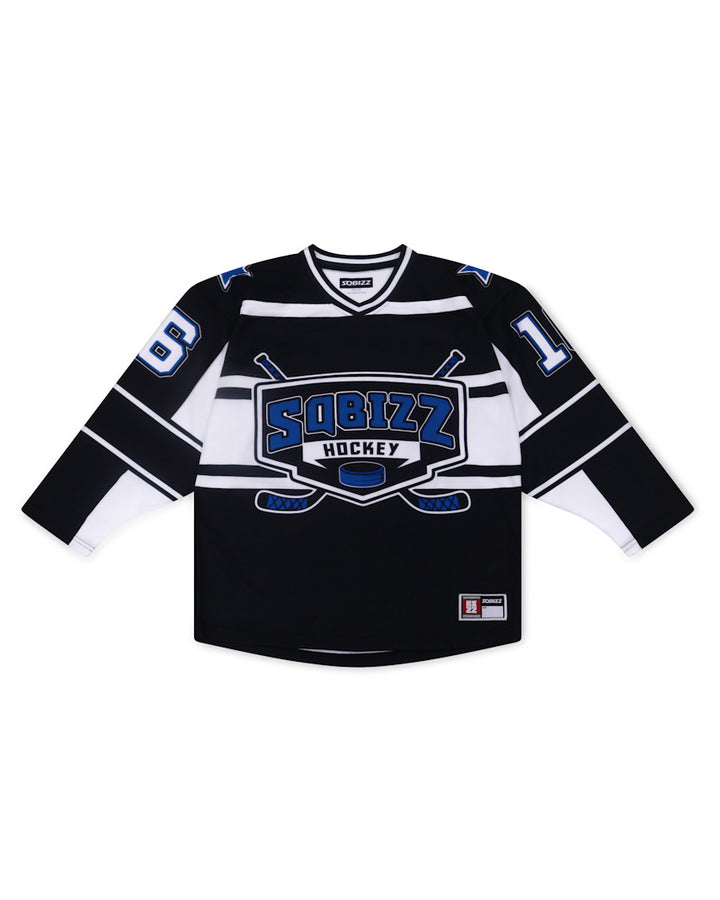 Hockey Jersey in Black/White/Royal