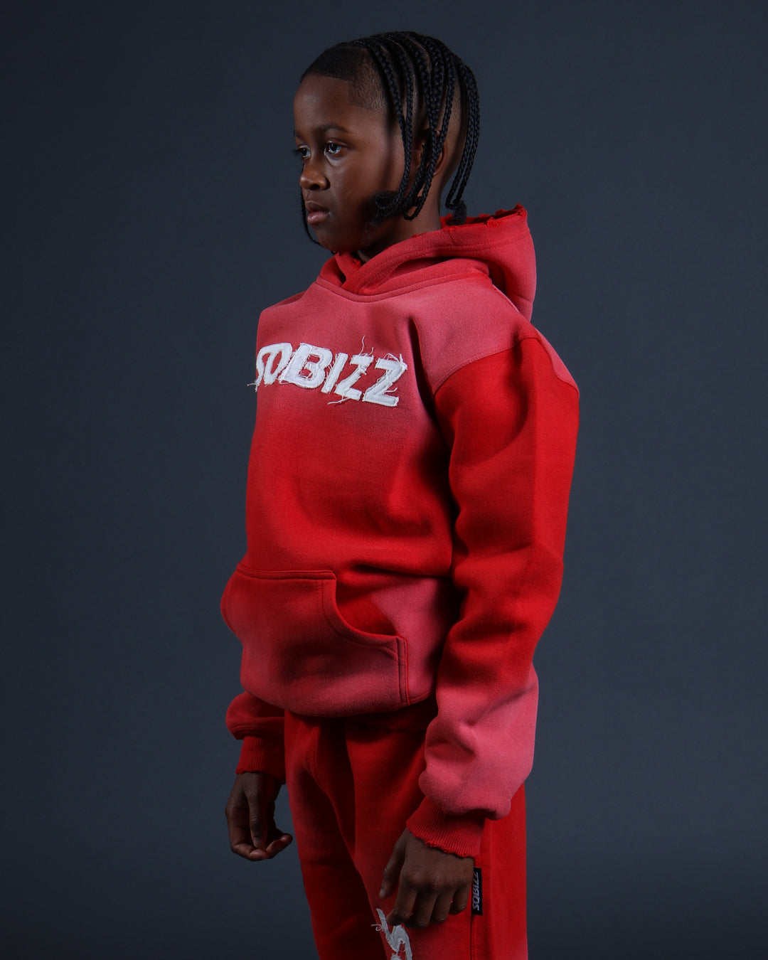 Kids Summit Hoodie in Red/White