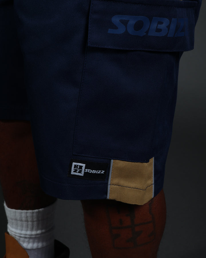 V2 Hussle Shorts in Navy/Khaki