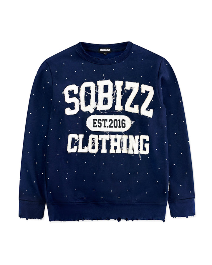 Kids Stud Sweater in Navy/White