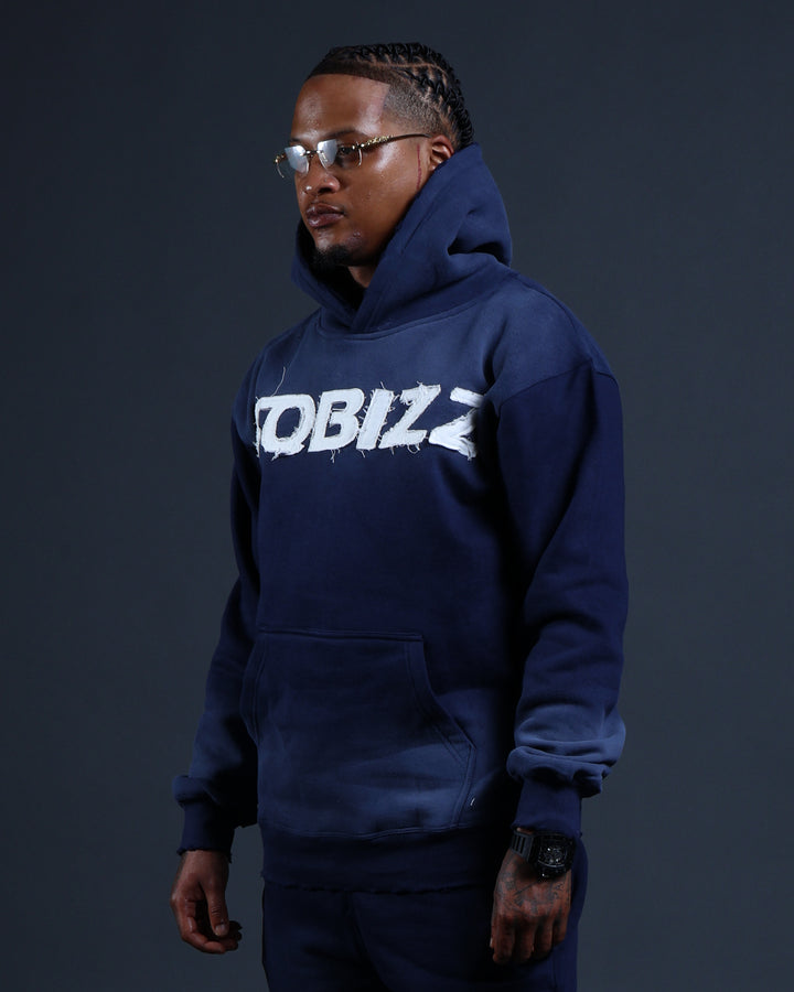 Summit Hoodie in Navy/White