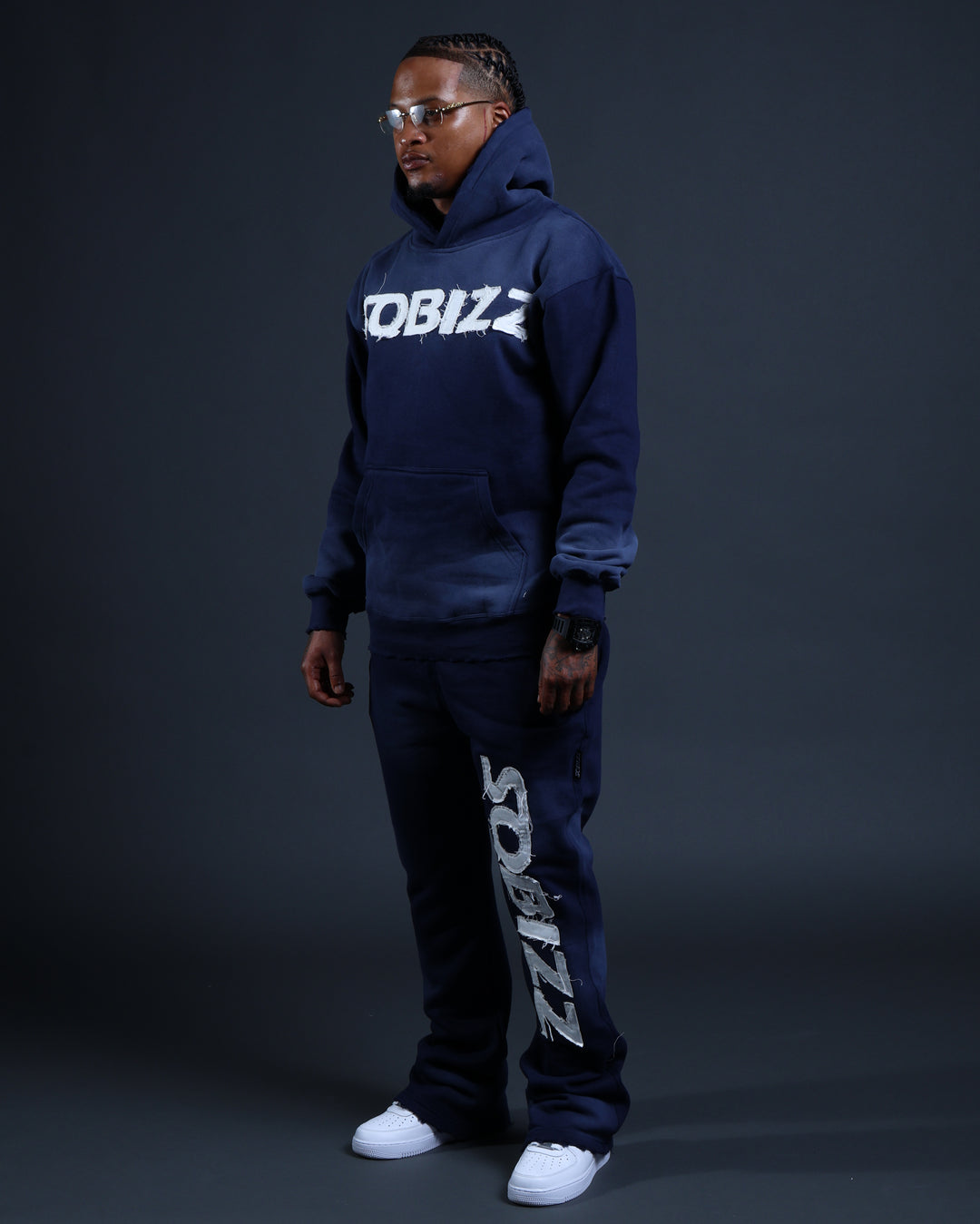 Summit Sweatpants in Navy/White