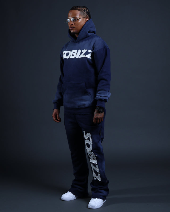 Summit Sweatpants in Navy/White