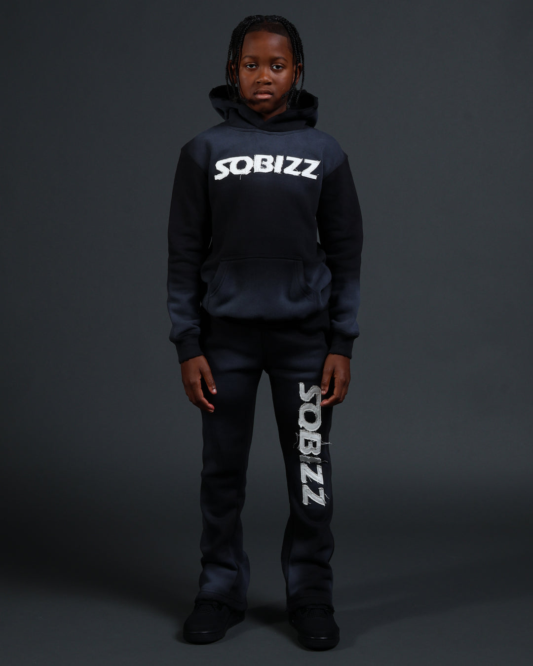 Kids Summit Sweatpants in Black/White