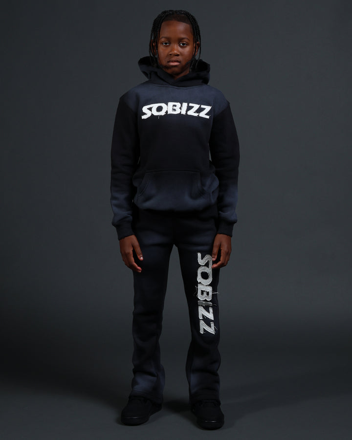 Kids Summit Sweatpants in Black/White