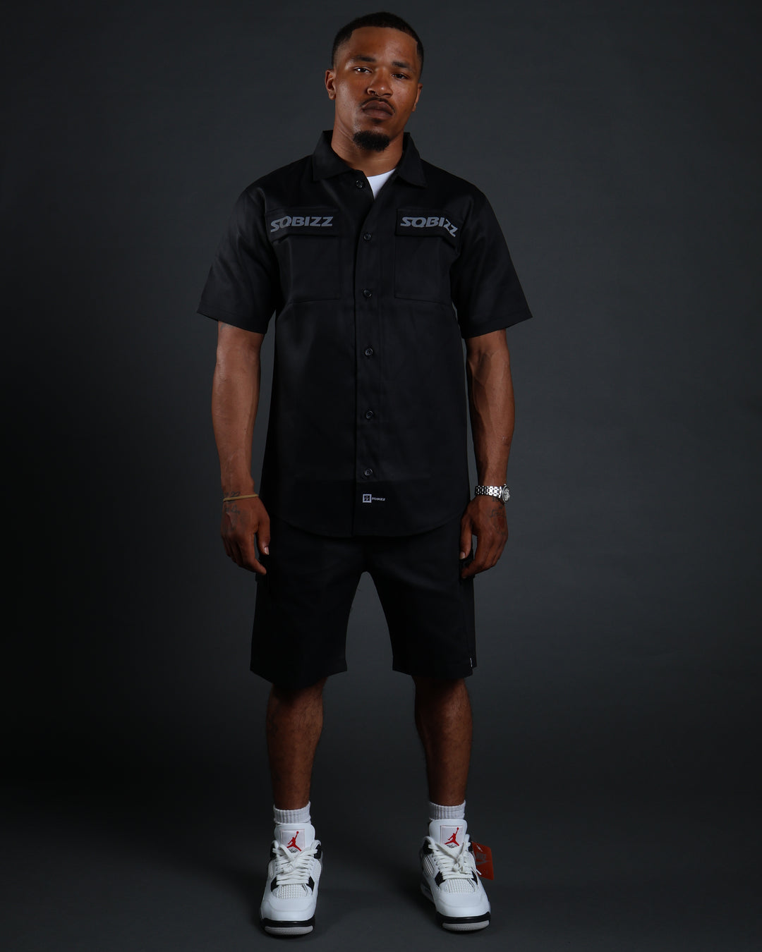 Hussle Work Shorts in Black