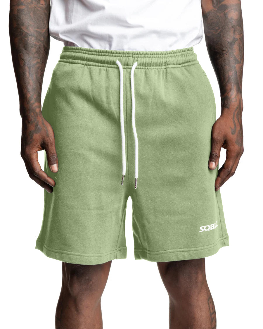 Centre Shorts in Olive/White