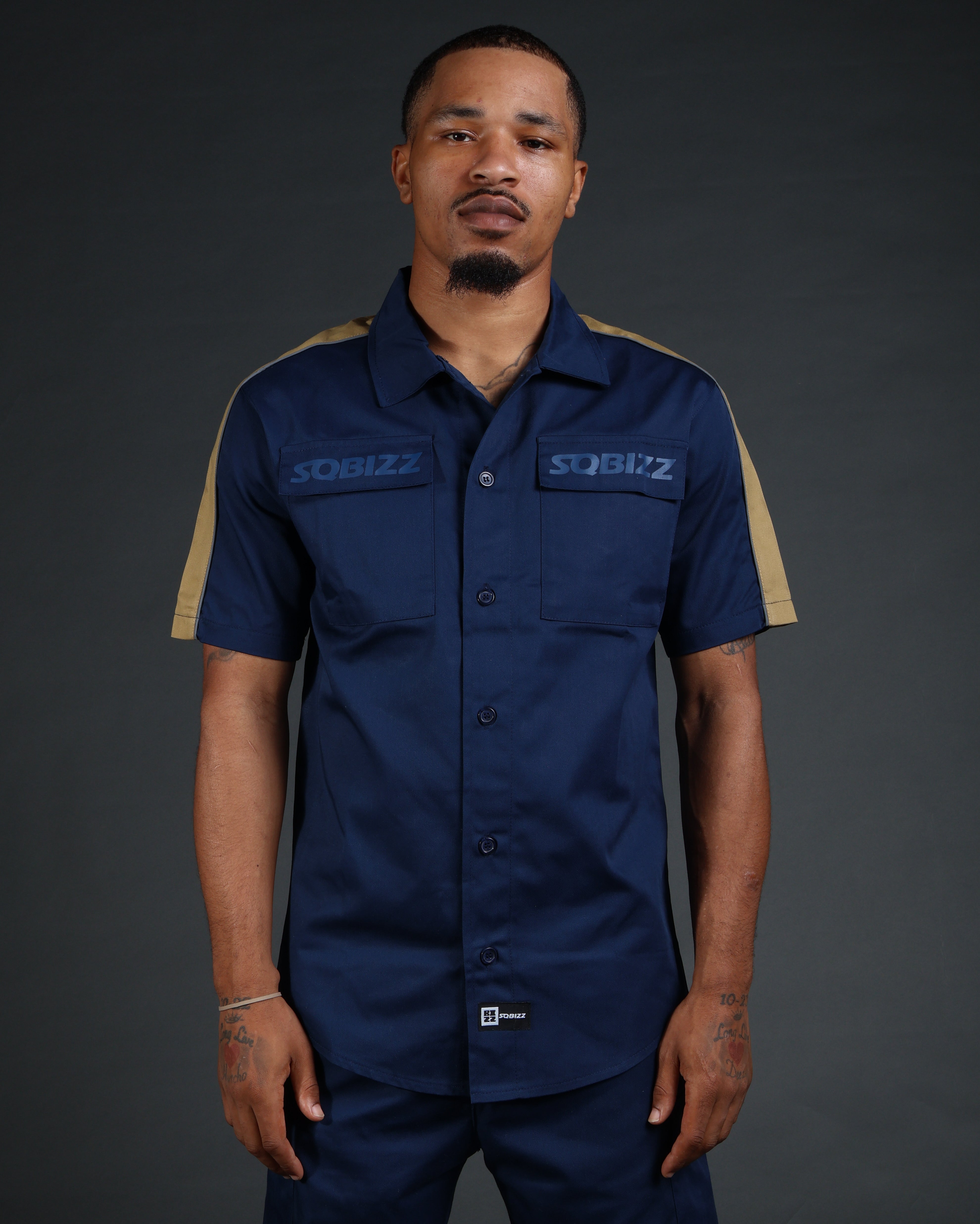 V2 Hussle Shirt in Navy/Khaki – SQBIZZ