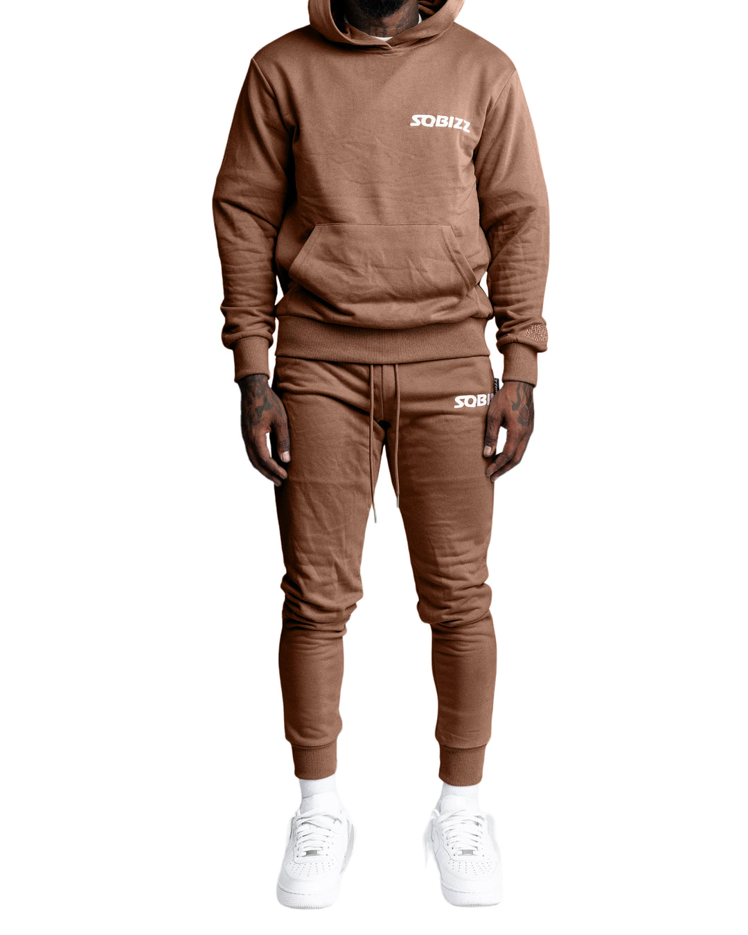 Essential Joggers in Light Brown/White