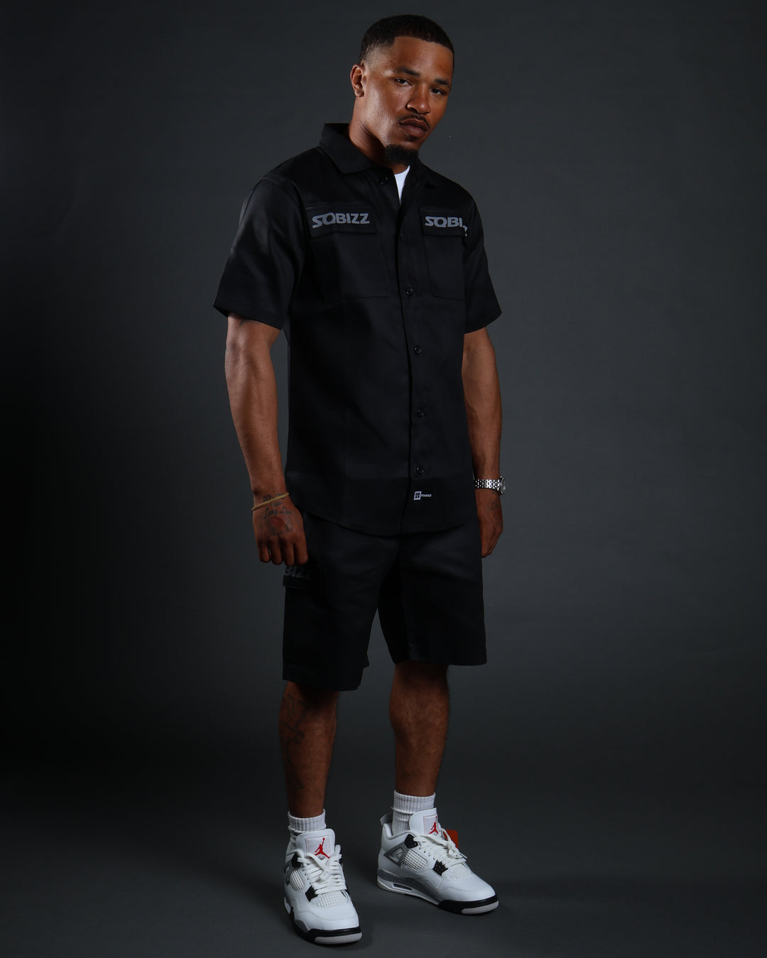 Hussle Work Shorts in Black