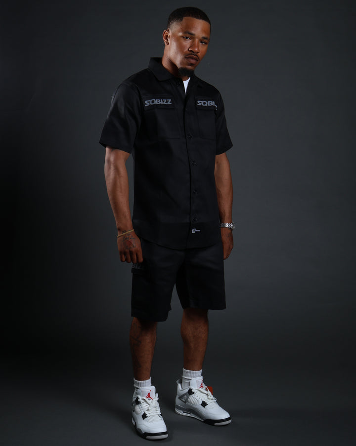 Hussle Work Shorts in Black