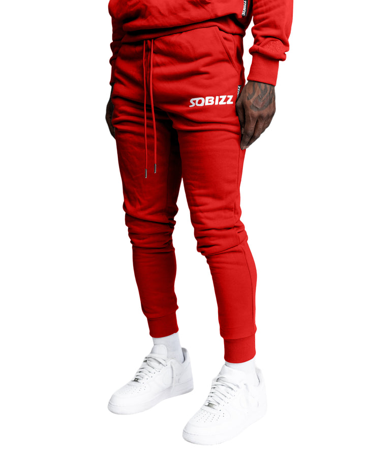 Essential Joggers in Red/White