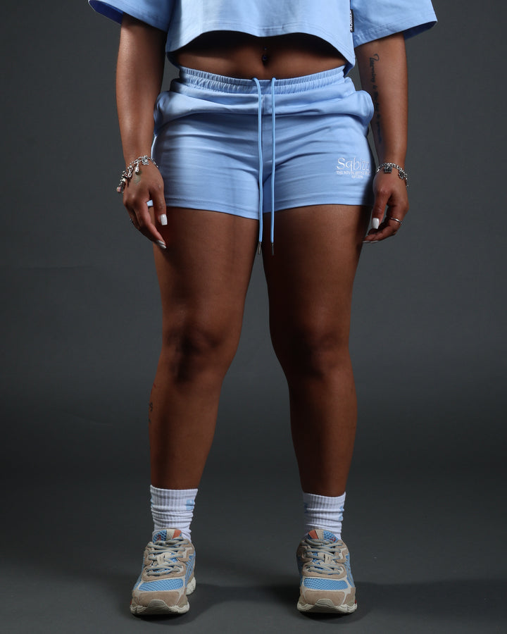 Women Prestige Shorts in Babyblue/White