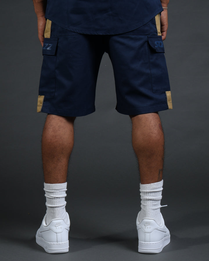 V2 Hussle Shorts in Navy/Khaki