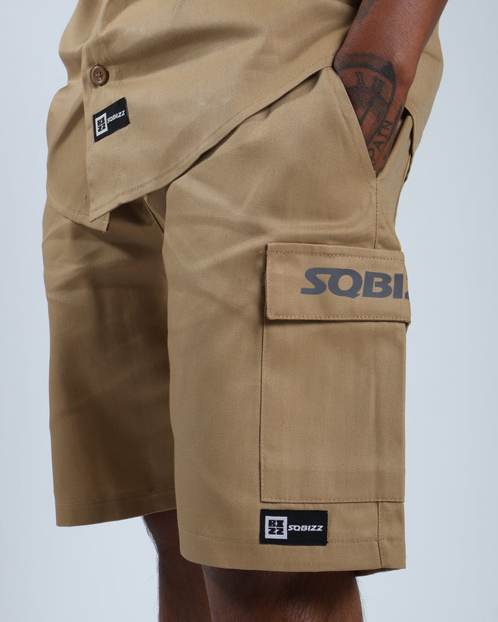 Hussle Work Shorts in Khaki